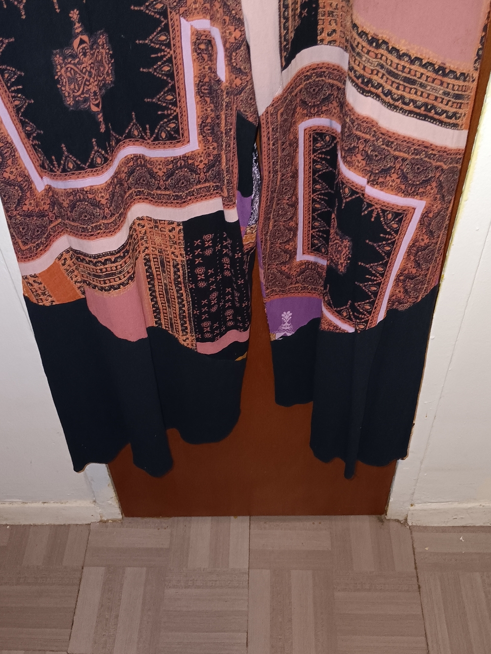 Free People Sleeveless Black, Rust & Purple Patchwork Jumpsuit - Lg - Picture 5 of 6